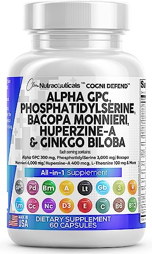 Alpha GPC Choline 300mg Phosphatidylserine 3000mg Bacopa Monnieri Clean Nutraceuticals buy supplements canada