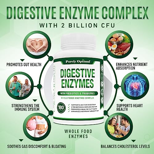 Purely Optimal Premium Digestive Enzymes Plus Prebiotics & Probiotics - for Better Digestio Purely Optimal buy supplements canada