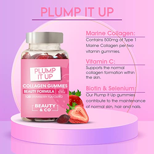 Beauty & Co Collagen Gummies by - 120 Marine Collagen Gummies with Biotin, Vitamin C & Selenium (120) Beauty & Co buy supplements canada