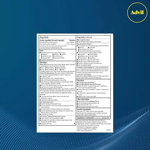 Advil Liqui-Gels minis Pain Reliever and Fever Reducer, Pain Medicine for Adults with Ibuprofen 200mg for Pain Relief - 200 Liquid Filled Capsules Advil buy supplements canada
