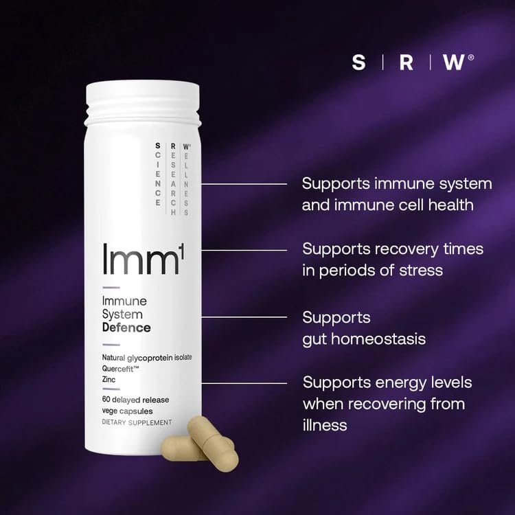 SRW Imm¹ Defence | Supports Immune System Health | 60 Vege Capsules | Supplement for Immune Response | Contains Natural Glycoprotein Isolate (Muno-IgY™) and Quercetin SRW buy supplements canada