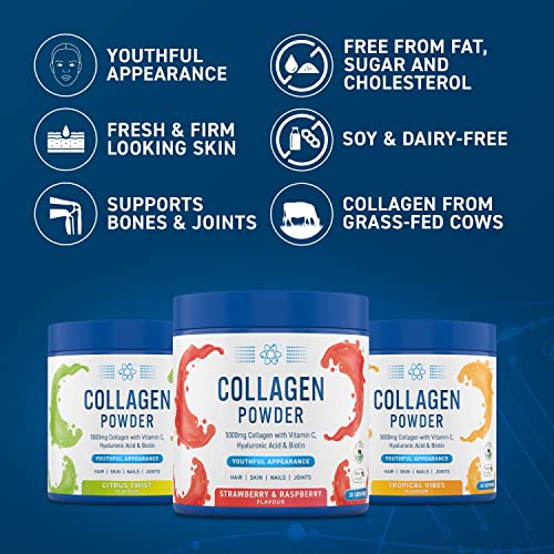 Applied Nutrition Collagen Powder - Strawberry & Raspberry Flavour - 5000mg Hydrolysed Bovine Flavoured Collagen Applied Nutrition buy supplements canada