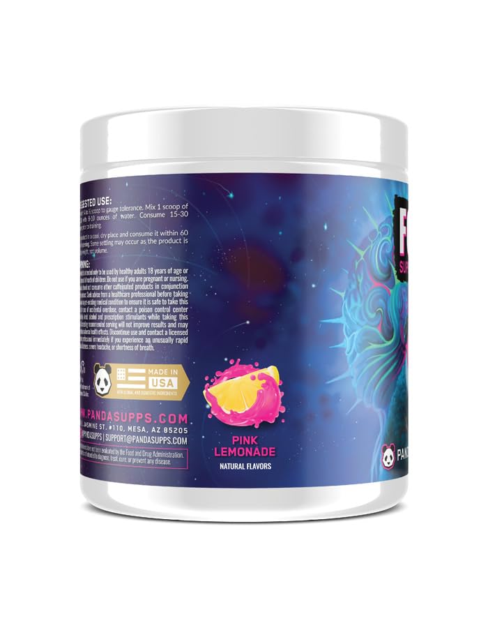 Underground Bio Labs Panda Supps Focus Super Nootropic 3.0, Energy, Clarity, Mood,Creativity,Vision, 300MG Alpha GPC,1.5G L-Tyrosine, Lions Mane, AstraGin™ (30 Servings) (Pink Lemonade 3.0) Underground Bio Labs buy supplements canada
