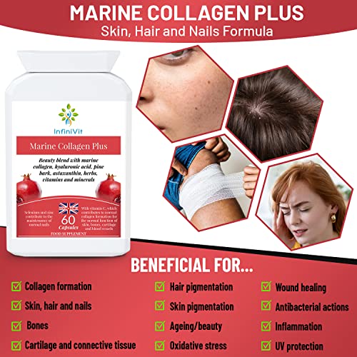 InfiniVit Marine Collagen Plus Blend Capsules - Hair Growth Enhancer with Enriched Vitamin C and Vitamin E InfiniVit buy supplements canada