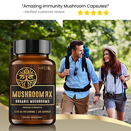 HPD Rx Mushroom Rx Organic Mushroom Extract Blend Max Immunity Dose, Lion’s Mane HPD Rx buy supplements canada