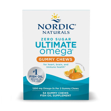 Nordic Naturals Zero Sugar Ultimate Omega Gummy Chews - Tropical Fruit - 54 Gummy Chews - Non GMO - Optimal Wellness - 27 Servings Nordic Naturals buy supplements canada