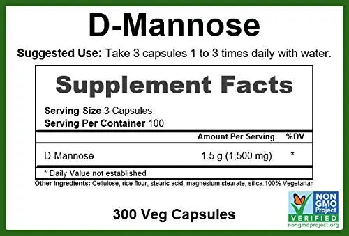 GreenPacks® D-Mannose 500mg, Non-GMO Verified Supplement - 300 Capsules GreenPacks buy supplements canada