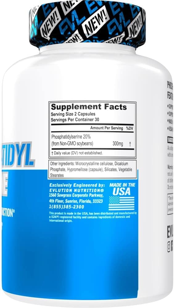 PhosphatidylSerine Nootropics Brain Support Supplement - Advanced Anti Aging Brain Health Supplement for Adults - Memory and Focus with Phosphatidylserine 300mg - EVL Vegan Non-GMO Evlution buy supplements canada