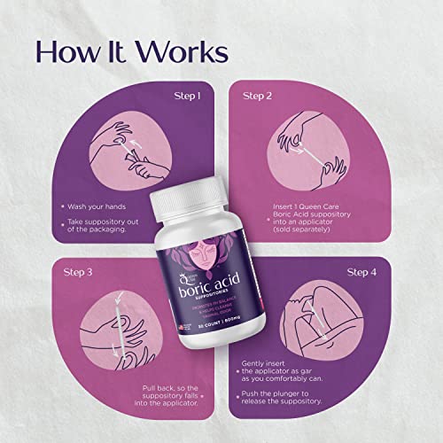 Queen Care - Boric Acid Suppositories, Boric Acid Suppositories for Feminine Care, Safe & All-Natural pH Queen Care buy supplements canada
