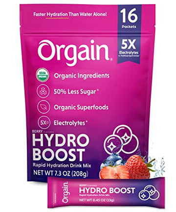 Orgain Organic Hydration Packets, Electrolytes Powder - Berry Hydro Boost Orgain buy supplements canada