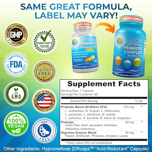Probiotics with Digestive Enzymes and Prebiotic for Women and Men - 3-In-1 Vegan Probiotic SUPPLEMENTS STUDIO buy supplements canada