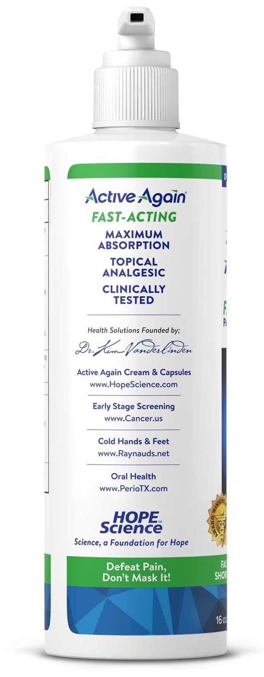 ACTIVE AGAIN Hope Science Cream, 16oz | for Joint Health, Pain Relief, and Mobility, Muscle, Back, Knee, Shoulder | Fast Acting | Made in USA ACTIVE AGAIN buy supplements canada