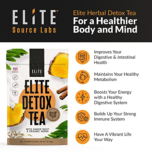 Elite Detox Tea: Natural Organic 7-Herbal Blend for Gentle Cleansing as Needed. Bloating Tea Elite Source Labs buy supplements canada