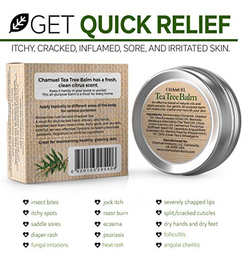 TEA TREE OIL BALM -100% All Natural | Great Cream for Soothing Irritations like Eczema Chamuel buy supplements canada