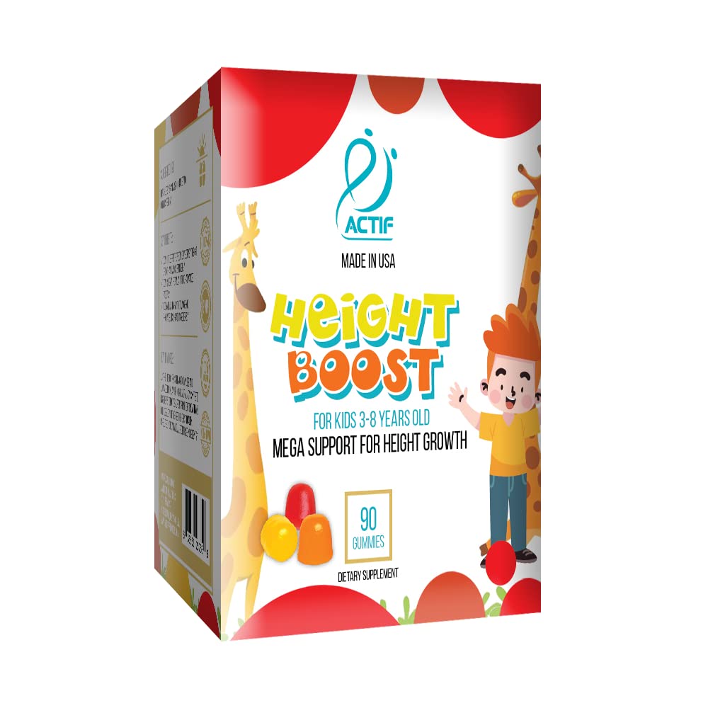 Actif Height Boost Mega Support for Kids 3-8 Years Old, Height Growth with 10+ Factors, 60 Gummies, Strawberry Flavor, Get Tall Fast Formula ACTIF buy supplements canada
