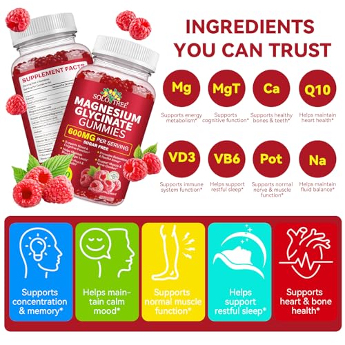 120 Count Magnesium Glycinate Gummies with L-Threonate（600mg Per Serving）,High Absorption Sugar Free Magnesium Potassium Supplement for Relaxation, Stress Relief, and Sleep Support for Adults & Kids WOJBALMN buy supplements canada