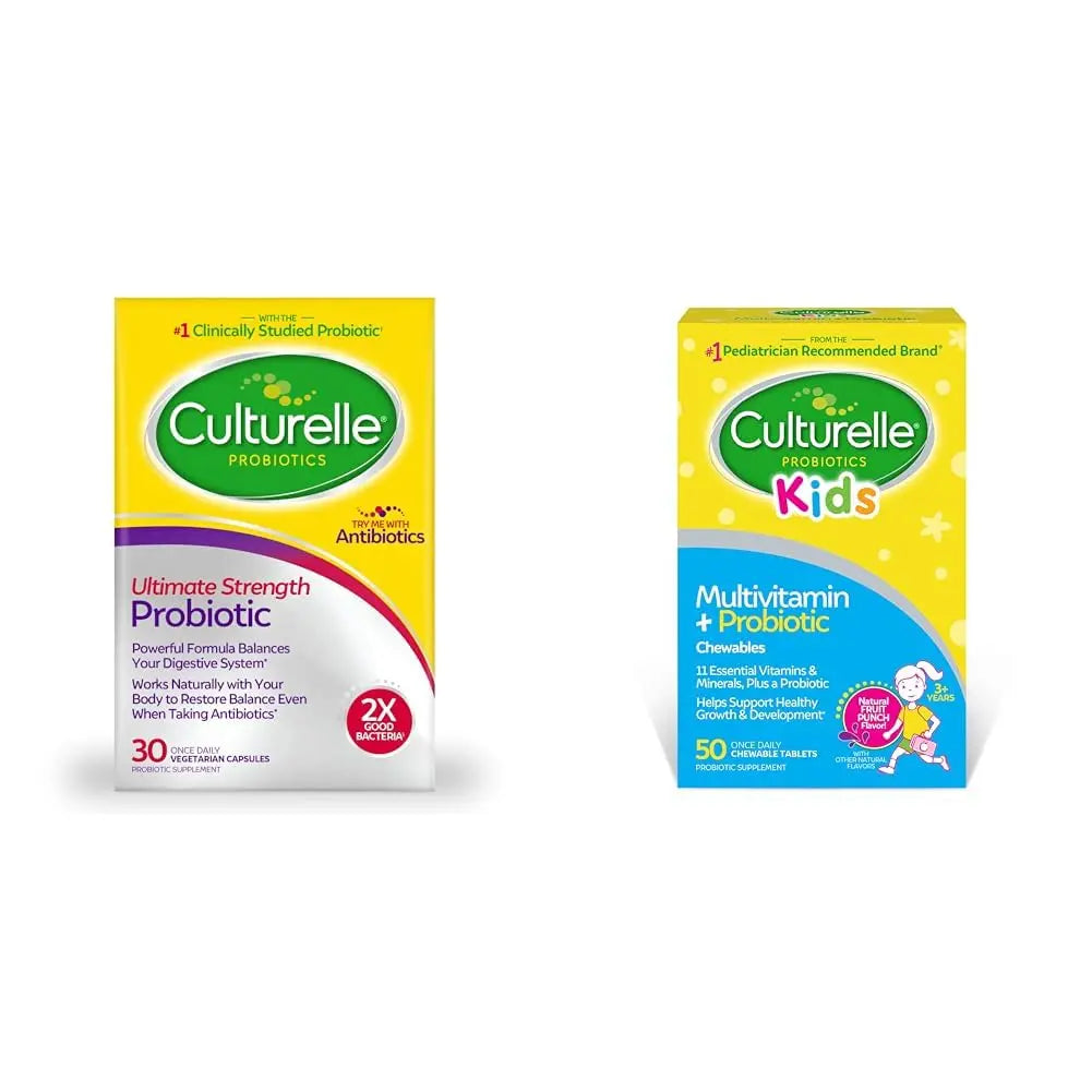 Culturelle Ultimate Strength 20 Billion CFU Probiotic Plus Kids Complete Multivitamin with 11 Vitamins and Minerals Chewables, 50 Count Culturelle buy supplements canada