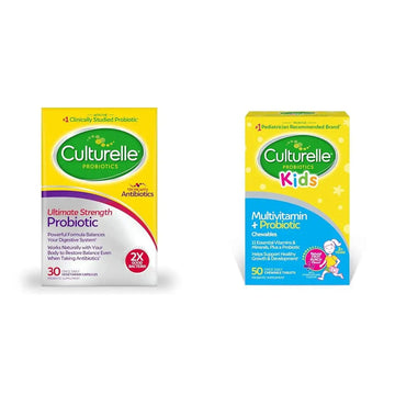 Culturelle Ultimate Strength 20 Billion CFU Probiotic Plus Kids Complete Multivitamin with 11 Vitamins and Minerals Chewables, 50 Count Culturelle buy supplements canada