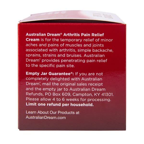 Australian Dream Arthritis Pain Relief Cream - 4oz, Pack of 6 VELOSVIE buy supplements canada