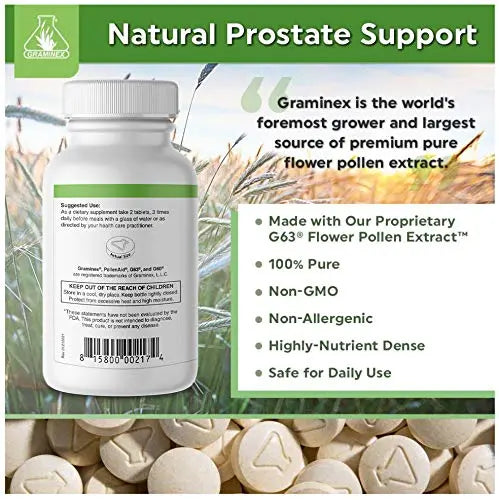 Graminex PollenAid Prostate Supplement: All Natural Prostate Support for Bladder Control & Urinary Tract Health, Rye Pollen Extract Made in USA, 200 Tablets Graminex buy supplements canada