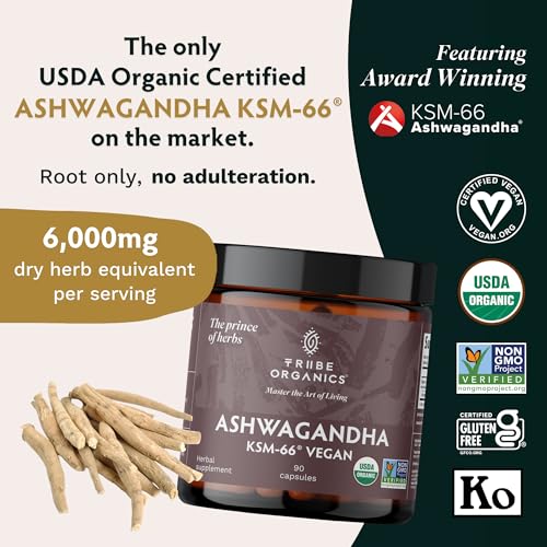 TRIBE ORGANICS Vegan Ashwagandha KSM 66 Pure Organic Root Powder Extract Ayurvedi TRIBE ORGANICS buy supplements canada