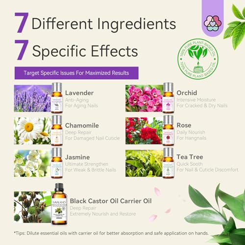 SAVILAND Essential Oils for Cuticle Nails: 100% Pure Natural Essential Oil Tea Tree Lavender Jasmine SAVILAND buy supplements canada