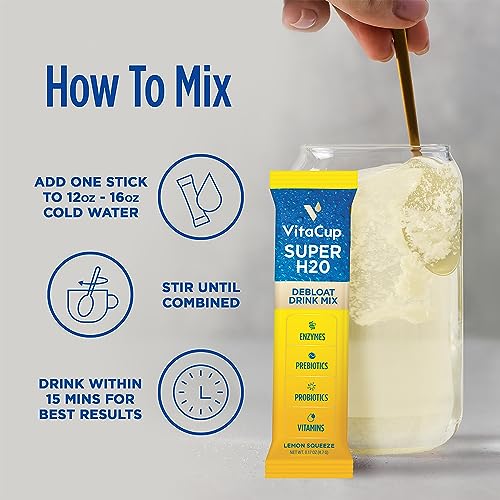 VitaCup Super H2O Bloating Relief and Digestive Health Drink Mix Packets, Probiotics VitaCup buy supplements canada