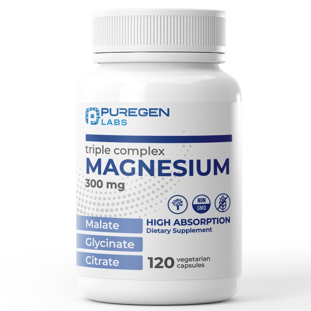 Puregen Labs Triple Magnesium Complex 300mg of Magnesium Glycinate, Malate, & Citrate P Puregen Labs buy supplements canada