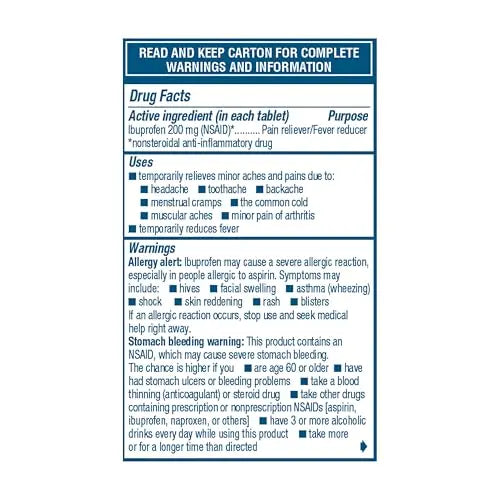 Advil Pain Reliever and Fever Reducer, Ibuprofen 200mg for Pain Relief - 50 Coated Tablets Advil buy supplements canada