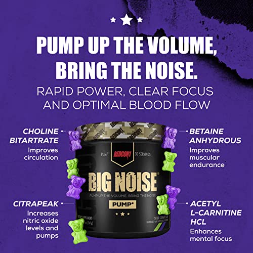 REDCON1 Big Noise Non Stim Preworkout, Sour Gummy Gear - Betaine Anhydrous & Acetyl L REDCON1 buy supplements canada