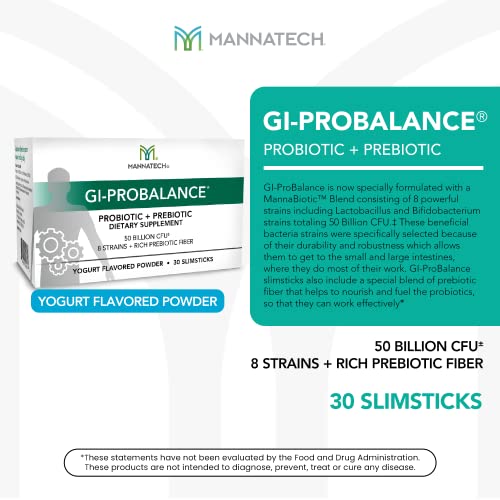 Mannatech Prebiotics and Probiotics, 30 Slimsticks, Yogurt Flavor, GI-ProBalance w/MannaBiotic Blend Mannatech buy supplements canada