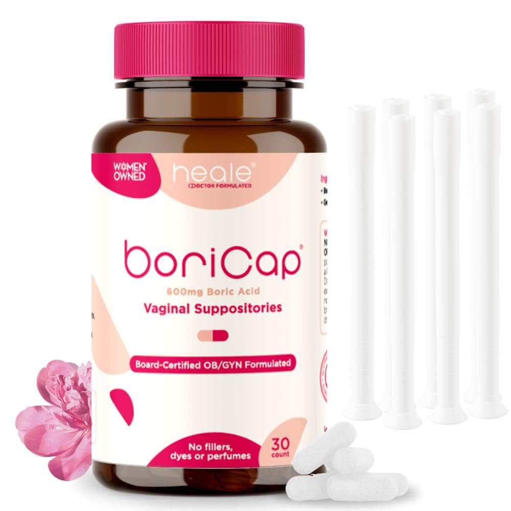 BoriCap Boric Acid Suppositories - Kit, 600mg - Vaginal Health - Feminine Hygiene Products for Vaginal Odor & Discomfort - Suppository Made Without Dyes or Fillers + Applicators BoriCap buy supplements canada