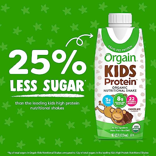 Orgain Organic Kids Nutritional Protein Shake, Chocolate - Kids Snacks with 8g Dairy Orgain buy supplements canada