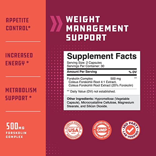 Pure Forskolin Extract for Weight Loss Supplement Powerful Antioxidant - Maximum Strength Natures Craft buy supplements canada