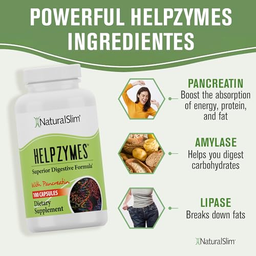 NaturalSlim Helpzymes Digestive Enzymes for Digestion, Bloating, Gas Reli NaturalSlim buy supplements canada