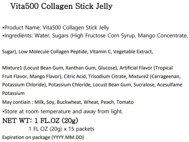 KWANGDONG Vita500 Mango Collagen Peptides Stick Jelly, with Vitamin C, to Support Skin KWANGDONG buy supplements canada