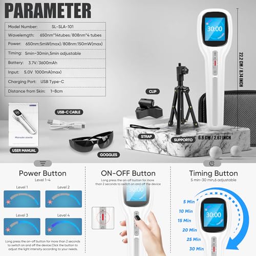 Body/Pet Red Light Device, Four Modes and Timing Settings - Handheld and Portable to Treat Body Pain ZagMufe buy supplements canada
