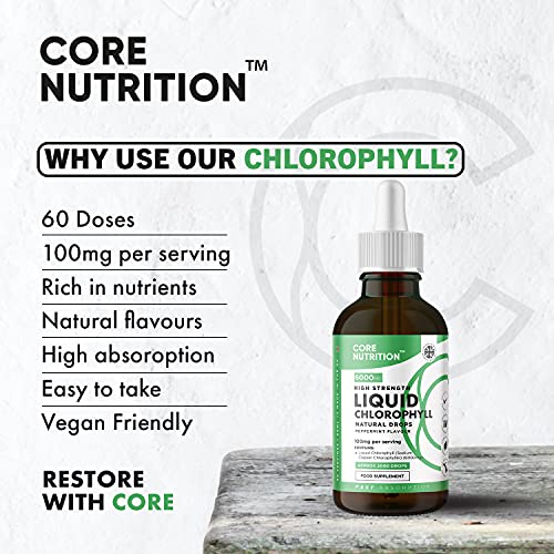 Core Nutrition Liquid Chlorophyll Drops for Water - 2 Fl. Oz for 60 Servings - 2 Month Supply Core Nutrition buy supplements canada
