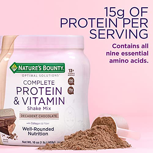 Nature's Bounty Complete Protein & Vitamin Shake Mix with Collagen & Fiber, Contains Vitamin C Nature's Bounty buy supplements canada