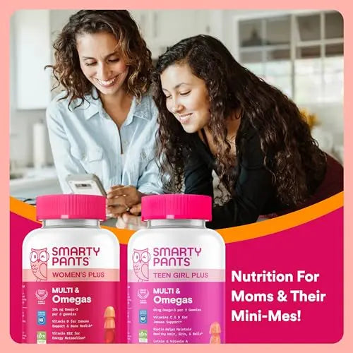 SmartyPants Mother & Daughter Daily Nutrition Bundle: Women’s + Teen Girl Multivitamin Gummies with Omega-3, Biotin, Vitamins D3, B12, A SmartyPants buy supplements canada