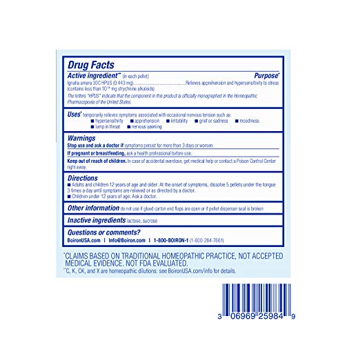 Boiron Ignatia Amara 30C Homeopathic Medicine for Relief from Emotional Stress, Hypersensitivity Boiron buy supplements canada