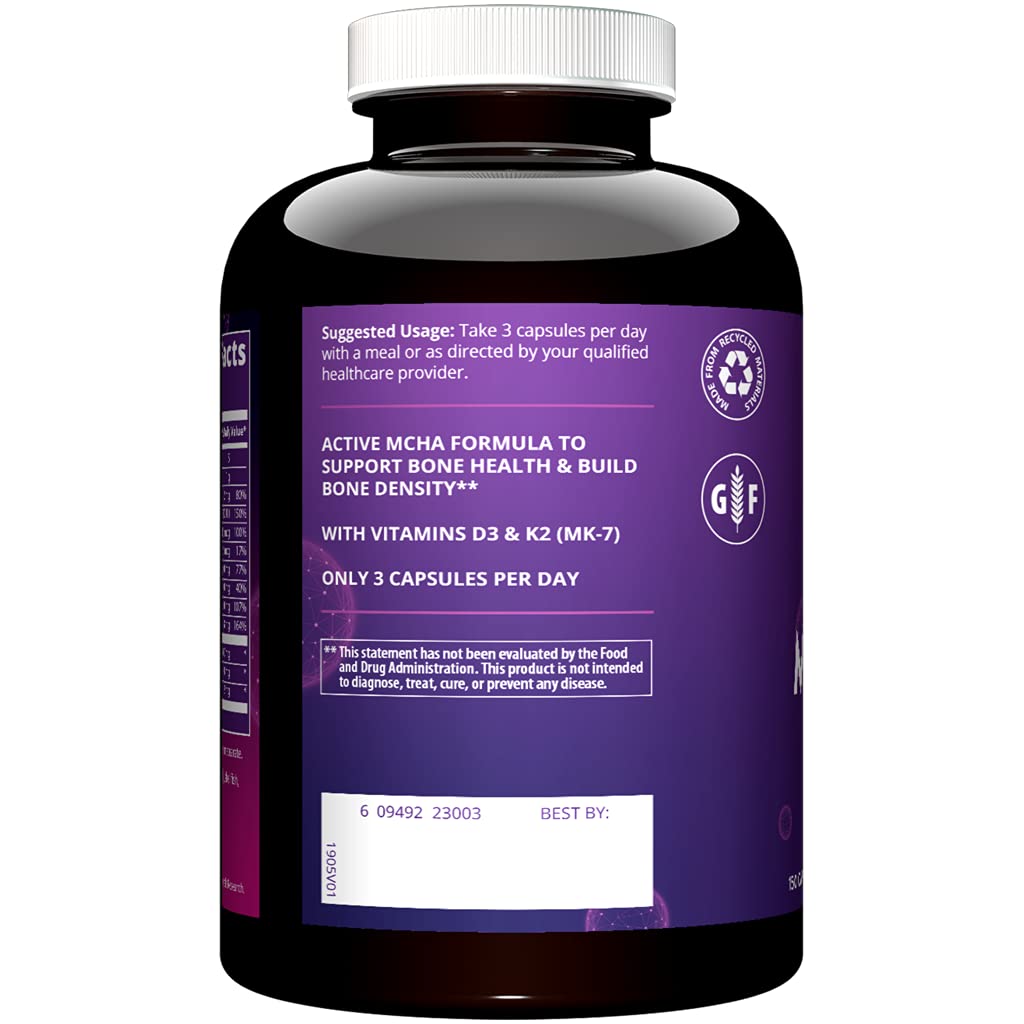 MRM Nutrition Bone Maximizer® III | with MCHA + Vitamin D3 + Vitamin K2 | Bone Health | High Potency | Key Vitamins and Minerals for Bones | 50 Servings MRM buy supplements canada