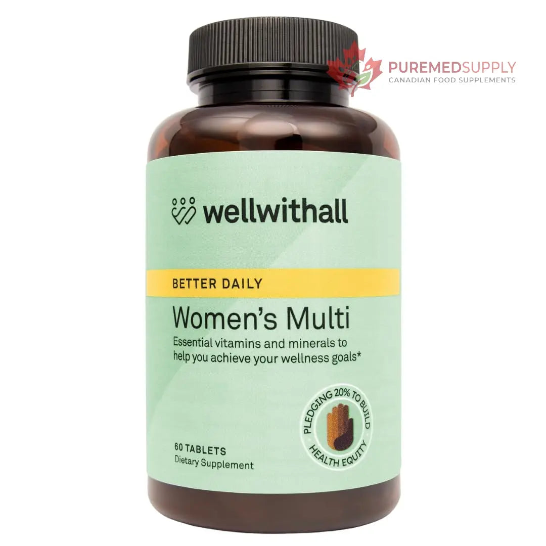 WellWithAll Women’s Multivitamin | Daily Supplement with Essential Vitamins, Minerals & Iron | Supports Immunity, Heart Health, Bone Health, Energy & Mood | Major Allergen - Free | 60 Tablets WellWithAll buy supplements canada
