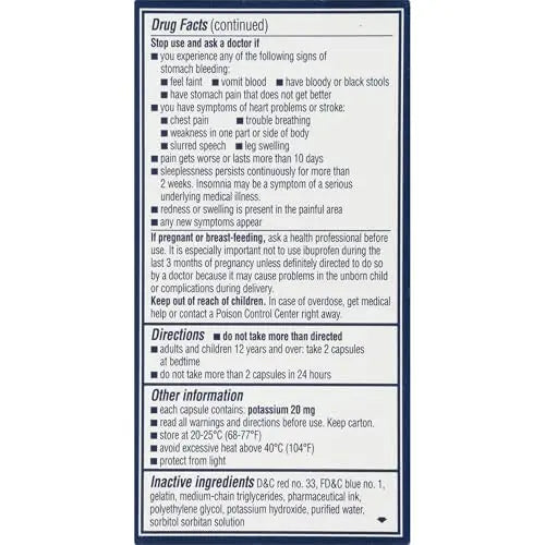 Advil PM Liqui-Gels Pain Reliever and Nighttime Sleep Aid, Pain Medicine with Ibuprofen for Pain Relief and Diphenhydramine HCL for a Sleep Aid - 40 Liquid Filled Capsules - Back to College Advil buy supplements canada