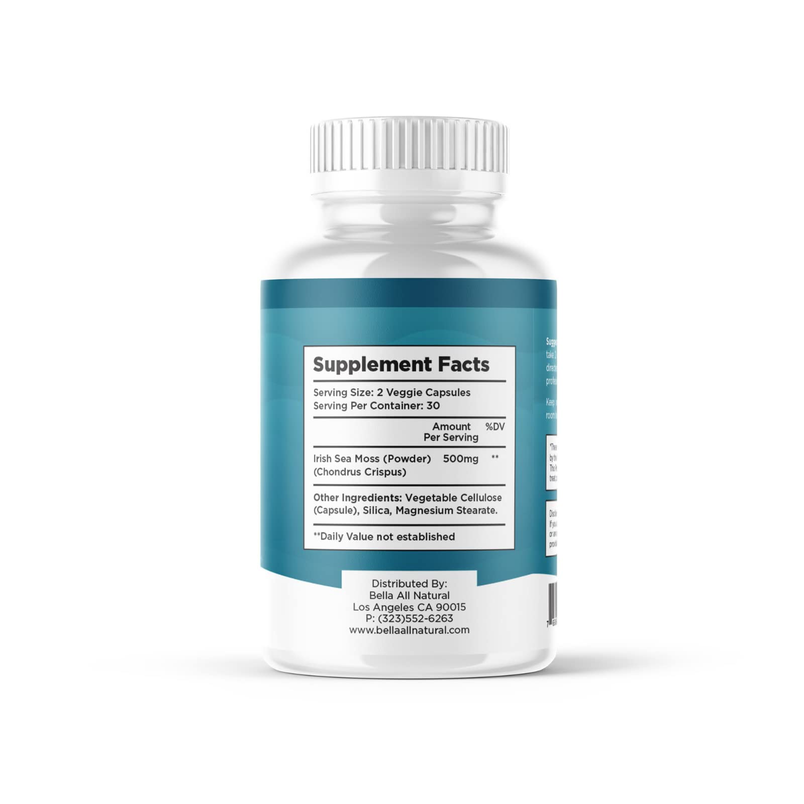 Bella All Natural Sea Moss Vitamins | Pure Sea Moss | Irish Sea Moss, 60 Capsules Bella All Natural buy supplements canada