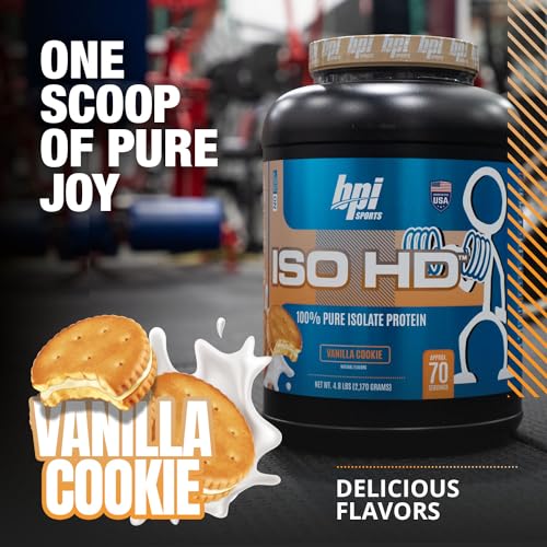 BPI Sports ISO HD Isolate Protein Vanilla Cookie, 76.8 oz - 69 Servings BPI Sports buy supplements canada