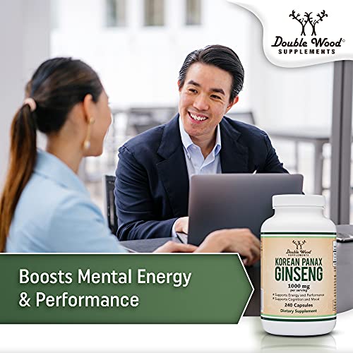 Ginseng Capsules (Korean Red Ginseng Extract, Panax Ginseng 10% Ginsenosides) Double Wood Supplements buy supplements canada