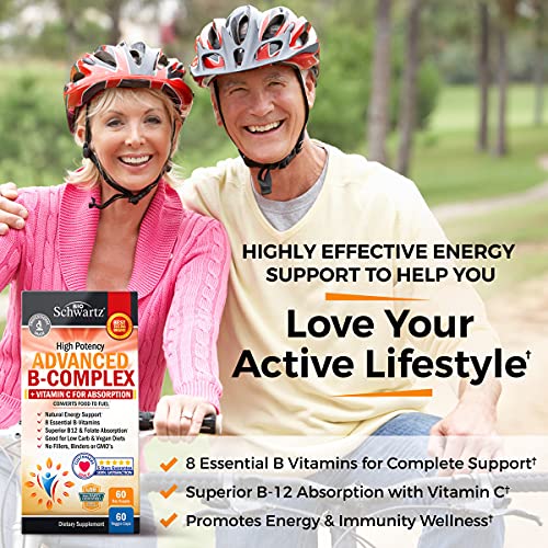 Vitamin B Complex with Vitamin C for Maximum Absorption - Methylcobalamin b12 BioSchwartz buy supplements canada