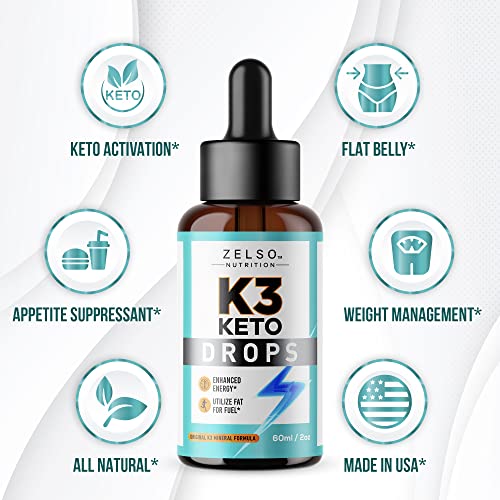 K3 Keto Drops for Weight Loss - Fat Burner & Metabolism Booster | Advanced Keto Carb ZELSO buy supplements canada