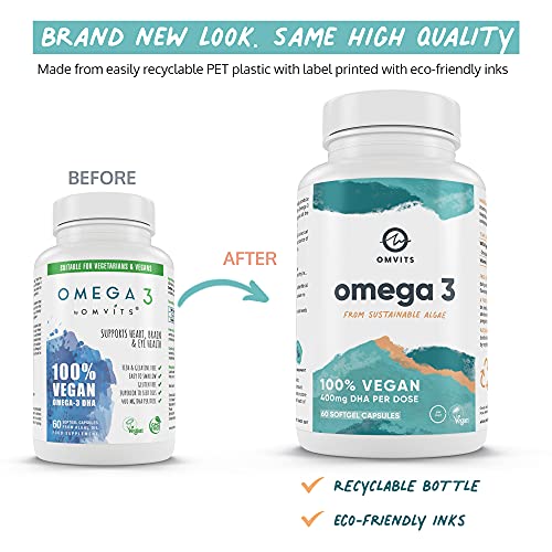Omvits Vegan Omega 3 DHA from Algae Oil 1000mg - 60 Softgel Capsules with Vitamin E Omvits buy supplements canada